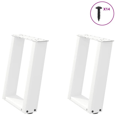 Vidaxl salontafelpoten 2 st u-vormig 38x(42-43) cm staal wit