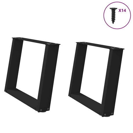 Vidaxl salontafelpoten 2 st u-vormig 60x(42-43) cm staal zwart