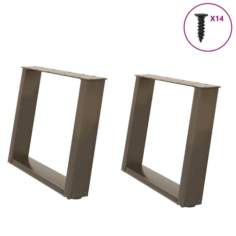 Vidaxl salontafelpoten 2 st u-vormig 70x(42-43) cm staal naturel