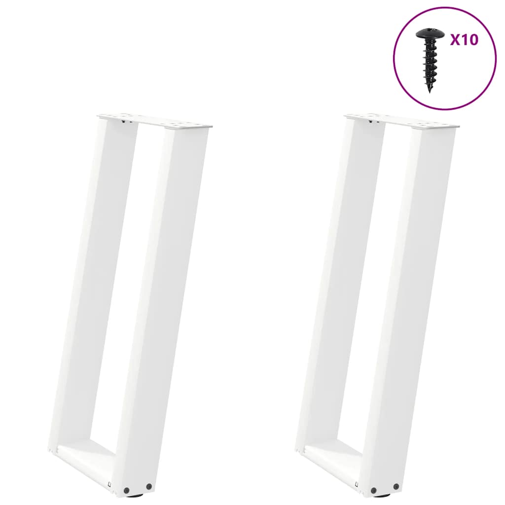 Vidaxl console tafelpoten 2 st u-vormig 28x(72-73) cm staal wit