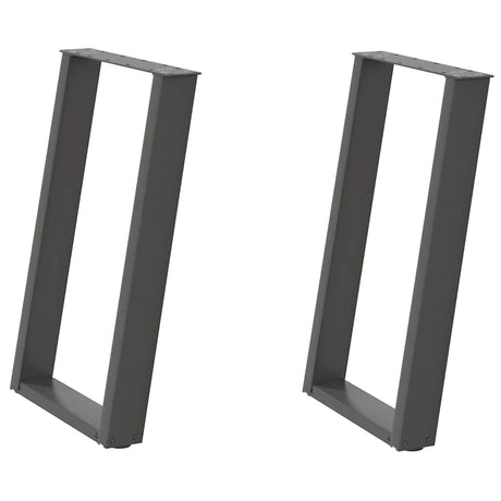 Vidaxl eettafelpoten 2 st u-vormig 50x(72-73) cm staal antraciet