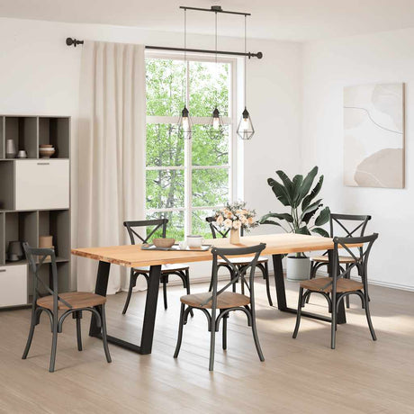 Vidaxl eettafelpoten 2 st u-vormig 100x(72-73) cm staal zwart