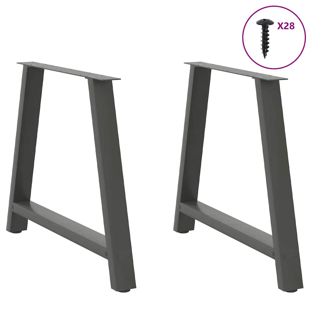 Vidaxl eettafelpoten 2 st a-vormig 90x(72-73) cm staal antraciet