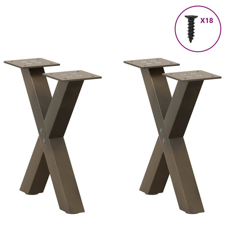 Vidaxl salontafelpoten 2 st x-vormig 37x(30-31) cm staal naturel