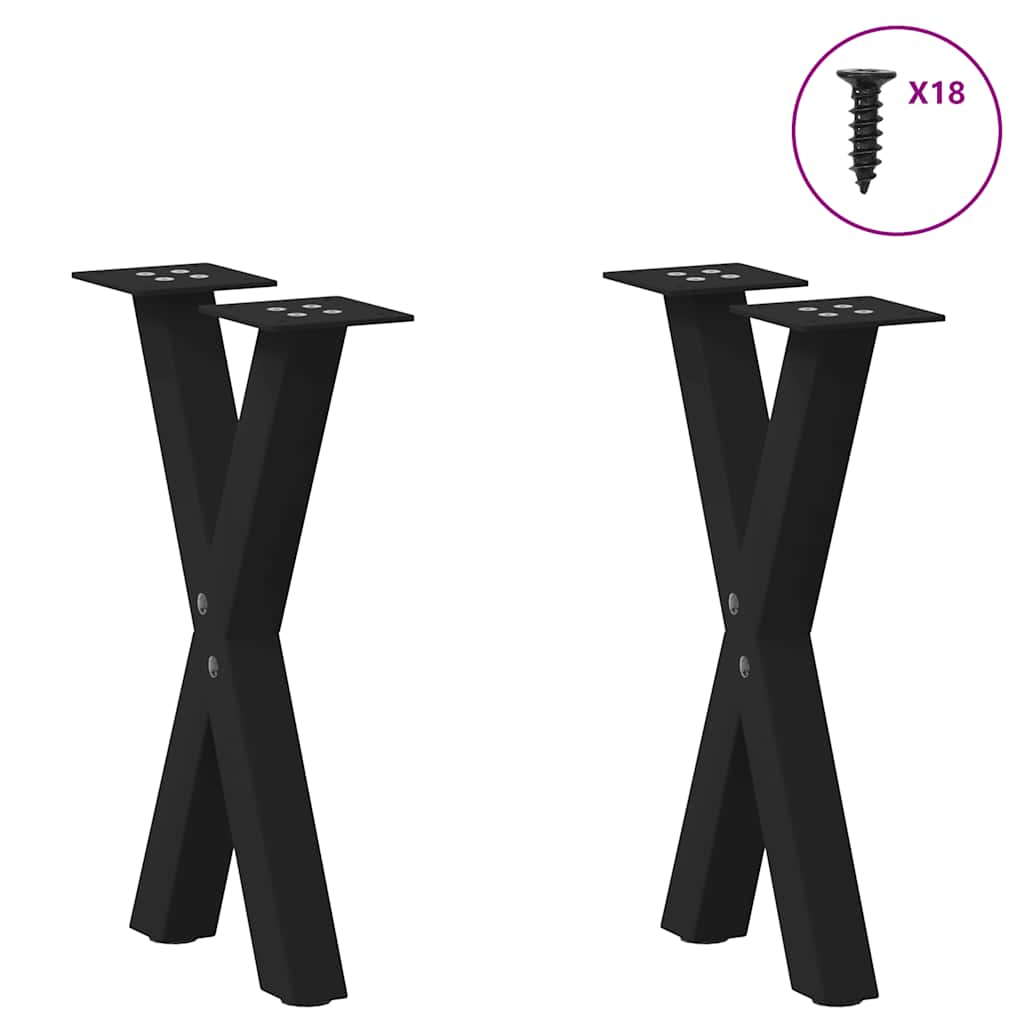 Vidaxl salontafelpoten 2 st x-vormig 38x(42-43) cm staal zwart