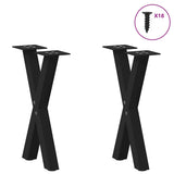 Vidaxl salontafelpoten 2 st x-vormig 38x(42-43) cm staal zwart