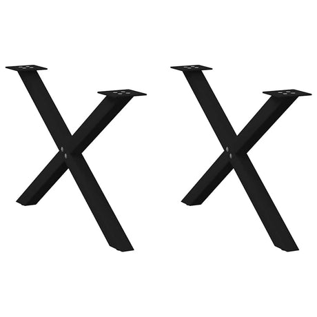 Vidaxl salontafelpoten 2 st x-vormig 70x(42-43) cm staal zwart