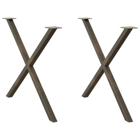 Vidaxl eettafelpoten 2 st x-vormig 90x(72-73) cm staal naturel