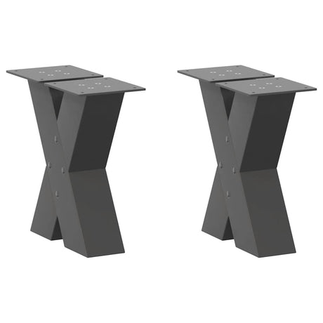 Vidaxl salontafelpoten 2 st x-vormig 30x(30-31) cm staal antraciet