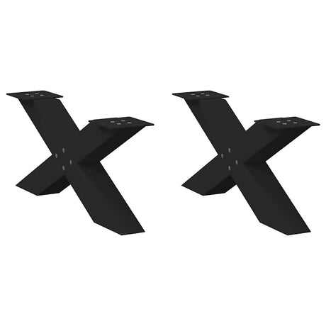 Vidaxl salontafelpoten 2 st x-vormig 70x(30-31) cm staal zwart