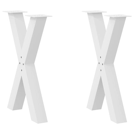 Vidaxl eettafelpoten 2 st x-vormig 50x(72-73) cm staal wit