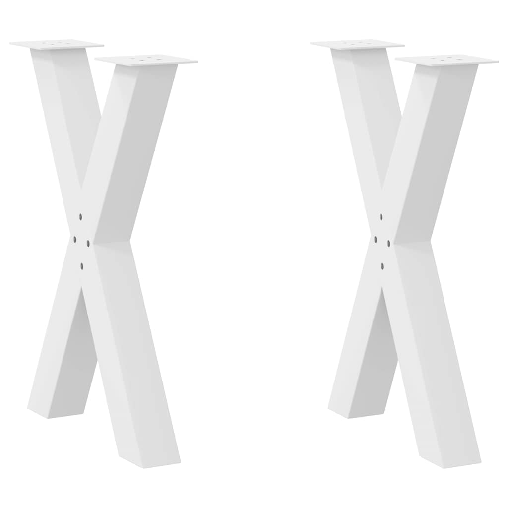 Vidaxl eettafelpoten 2 st x-vormig 60x(72-73) cm staal wit