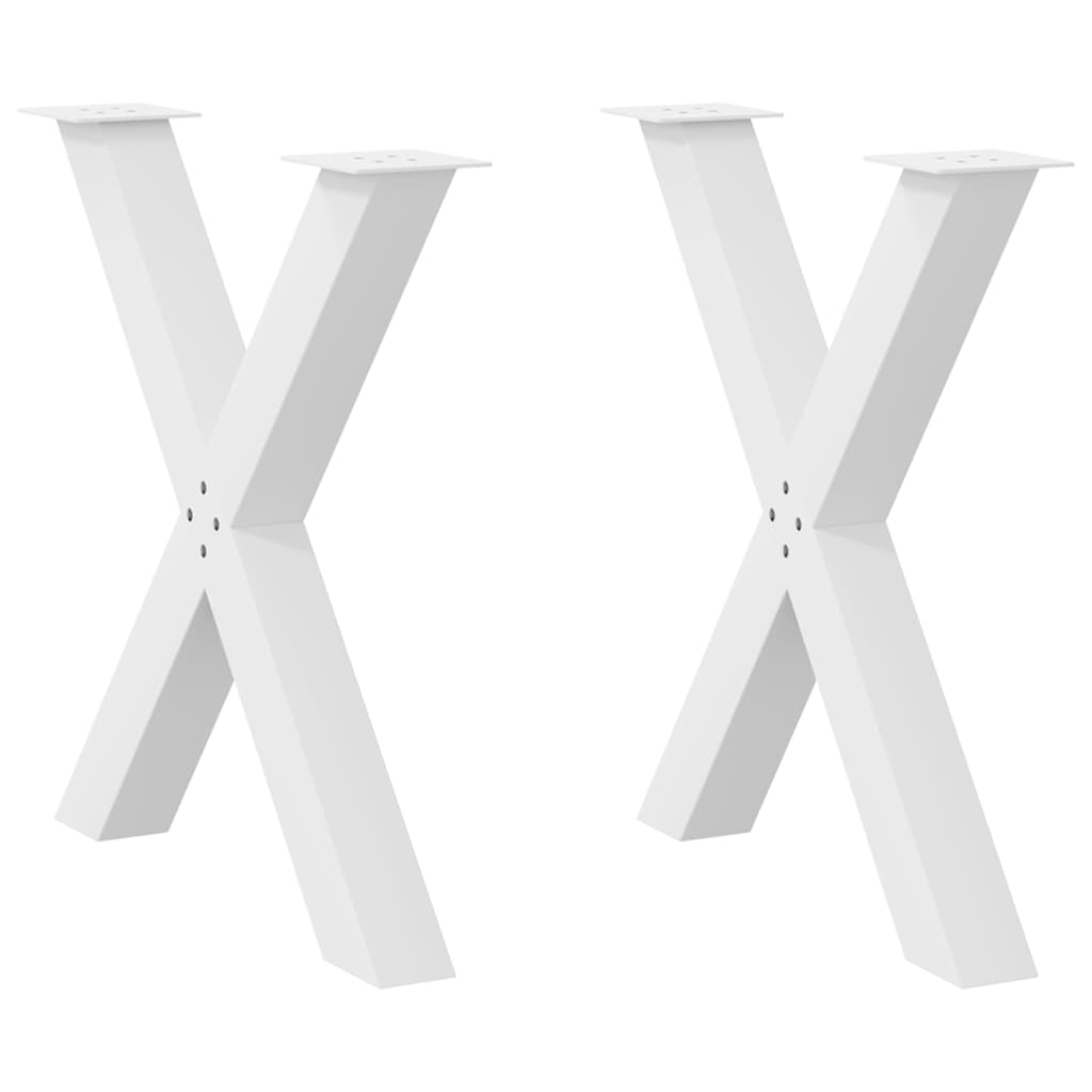 Vidaxl eettafelpoten 2 st x-vormig 70x(72-73) cm staal wit