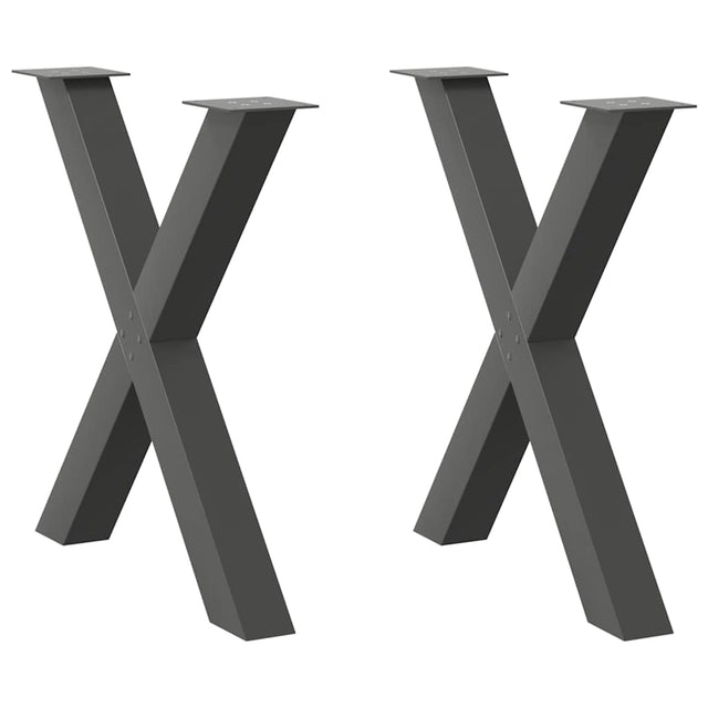 Vidaxl eettafelpoten 2 st x-vormig 80x(72-73) cm staal antraciet