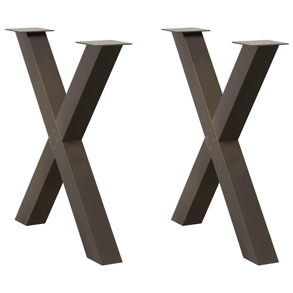 Vidaxl eettafelpoten 2 st x-vormig 80x(72-73) cm staal naturel