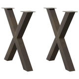 Vidaxl eettafelpoten 2 st x-vormig 80x(72-73) cm staal naturel