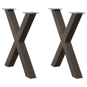 Vidaxl eettafelpoten 2 st x-vormig 80x(72-73) cm staal naturel