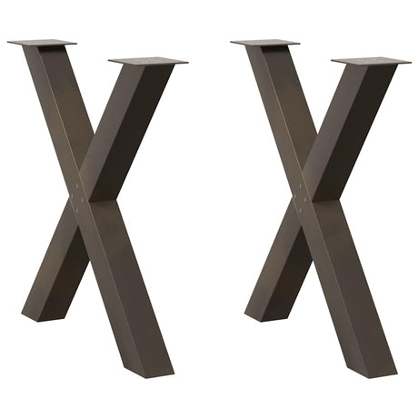 Vidaxl eettafelpoten 2 st x-vormig 80x(72-73) cm staal naturel