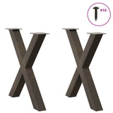 Vidaxl eettafelpoten 2 st x-vormig 80x(72-73) cm staal naturel