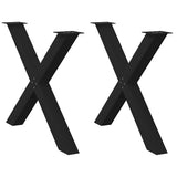 Vidaxl eettafelpoten 2 st x-vormig 90x(72-73) cm staal zwart