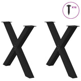 Vidaxl eettafelpoten 2 st x-vormig 90x(72-73) cm staal zwart