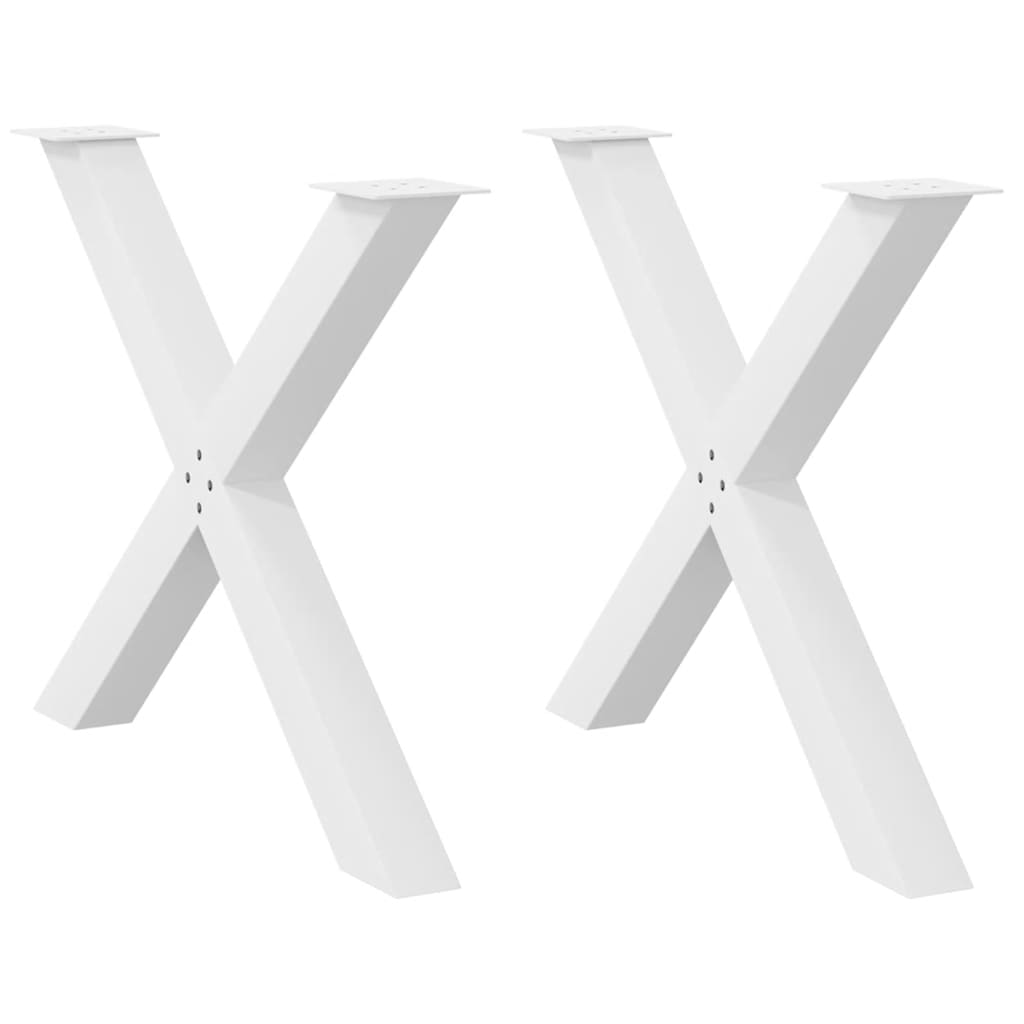 Vidaxl eettafelpoten 2 st x-vormig 90x(72-73) cm staal wit