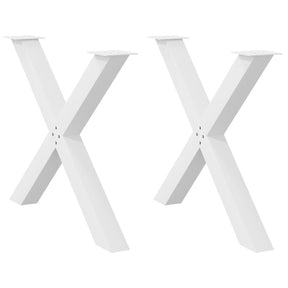 Vidaxl eettafelpoten 2 st x-vormig 90x(72-73) cm staal wit
