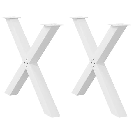 Vidaxl eettafelpoten 2 st x-vormig 90x(72-73) cm staal wit