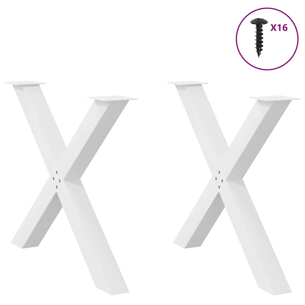 Vidaxl eettafelpoten 2 st x-vormig 90x(72-73) cm staal wit