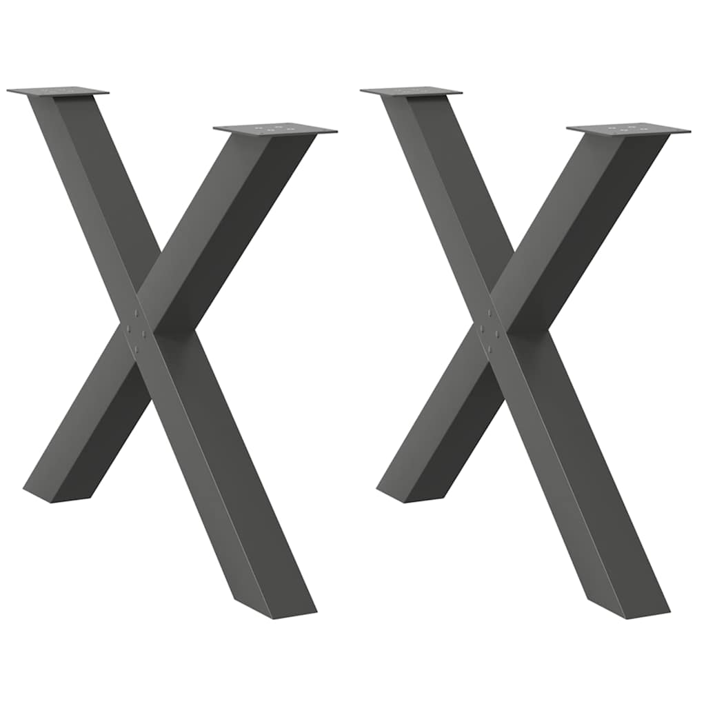 Vidaxl eettafelpoten 2 st x-vormig 90x(72-73) cm staal antraciet