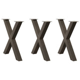 Vidaxl eettafelpoten 3 st x-vormig 70x(72-73) cm staal naturel