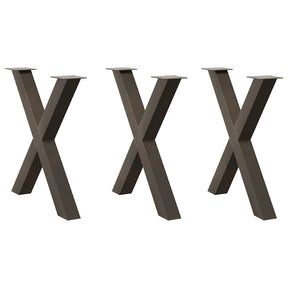 Vidaxl eettafelpoten 3 st x-vormig 70x(72-73) cm staal naturel