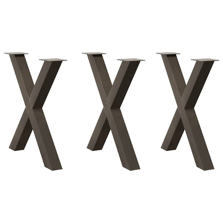 Vidaxl eettafelpoten 3 st x-vormig 70x(72-73) cm staal naturel