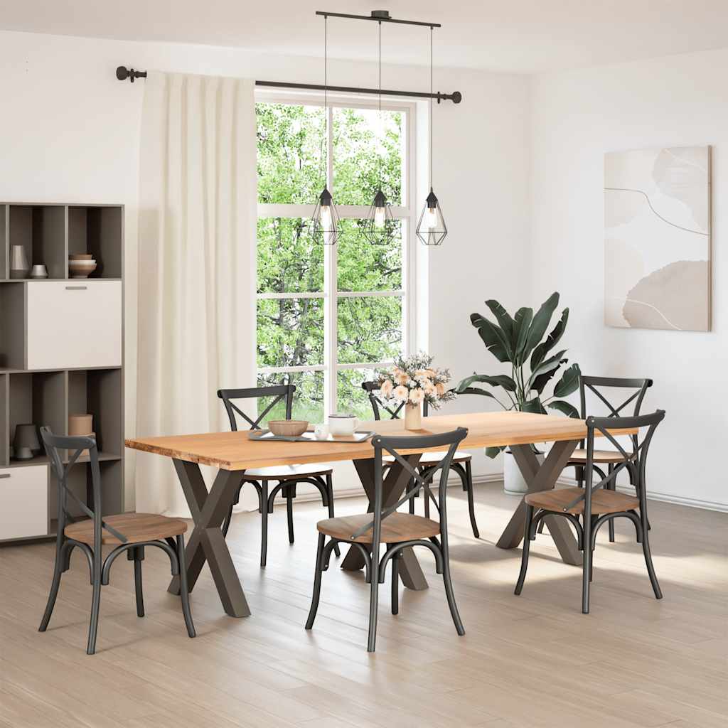 Vidaxl eettafelpoten 3 st x-vormig 70x(72-73) cm staal naturel