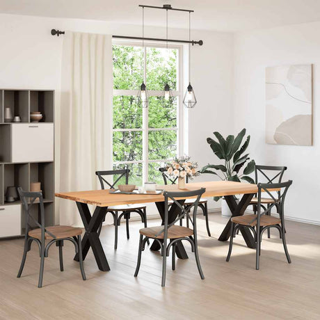 Vidaxl eettafelpoten 3 st x-vormig 80x(72-73) cm staal zwart