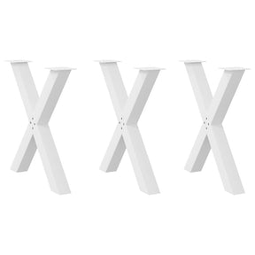 Vidaxl eettafelpoten 3 st x-vormig 80x(72-73) cm staal wit