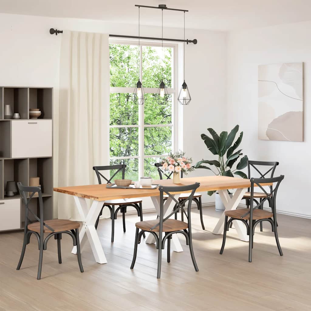 Vidaxl eettafelpoten 3 st x-vormig 80x(72-73) cm staal wit