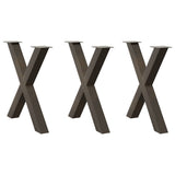 Vidaxl eettafelpoten 3 st x-vormig 80x(72-73) cm staal naturel