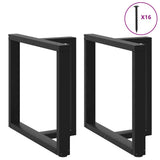 Vidaxl eettafelpoten 2 st t-vormig 80x35x(72-73) cm staal zwart