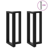 Vidaxl bartafelpoten 2 st t-vormig 50x35x(90-91) cm staal zwart