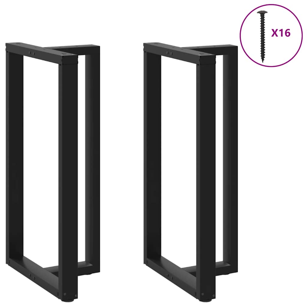 Vidaxl bartafelpoten 2 st t-vormig 60x35x(110-111) cm staal zwart