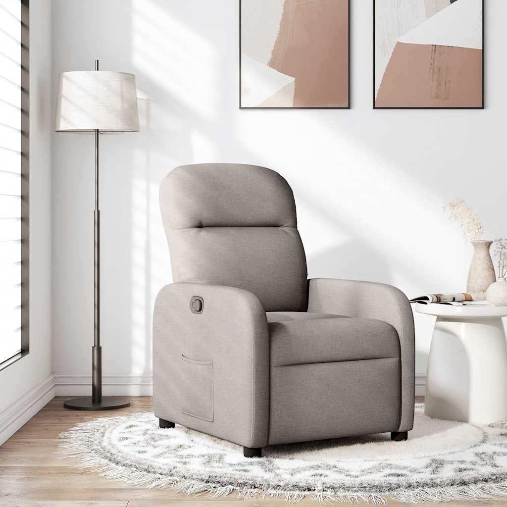 Vidaxl fauteuil verstelbaar stof taupe