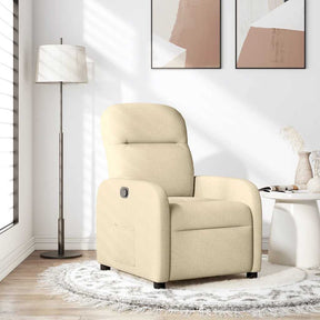 Vidaxl fauteuil verstelbaar stof crèmekleurig
