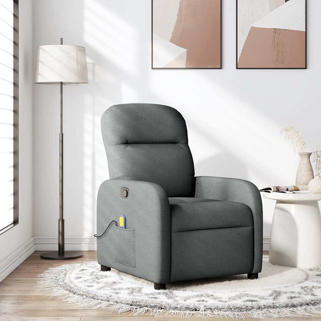 Vidaxl massagestoel donkergrijze stof