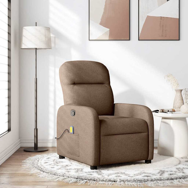 Vidaxl massagestoel verstelbaar stof bruin