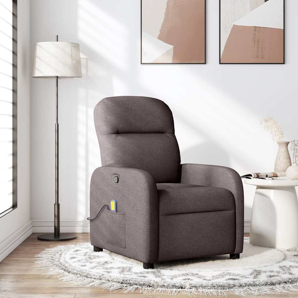 Vidaxl massagestoel verstelbaar stof donkerbruin