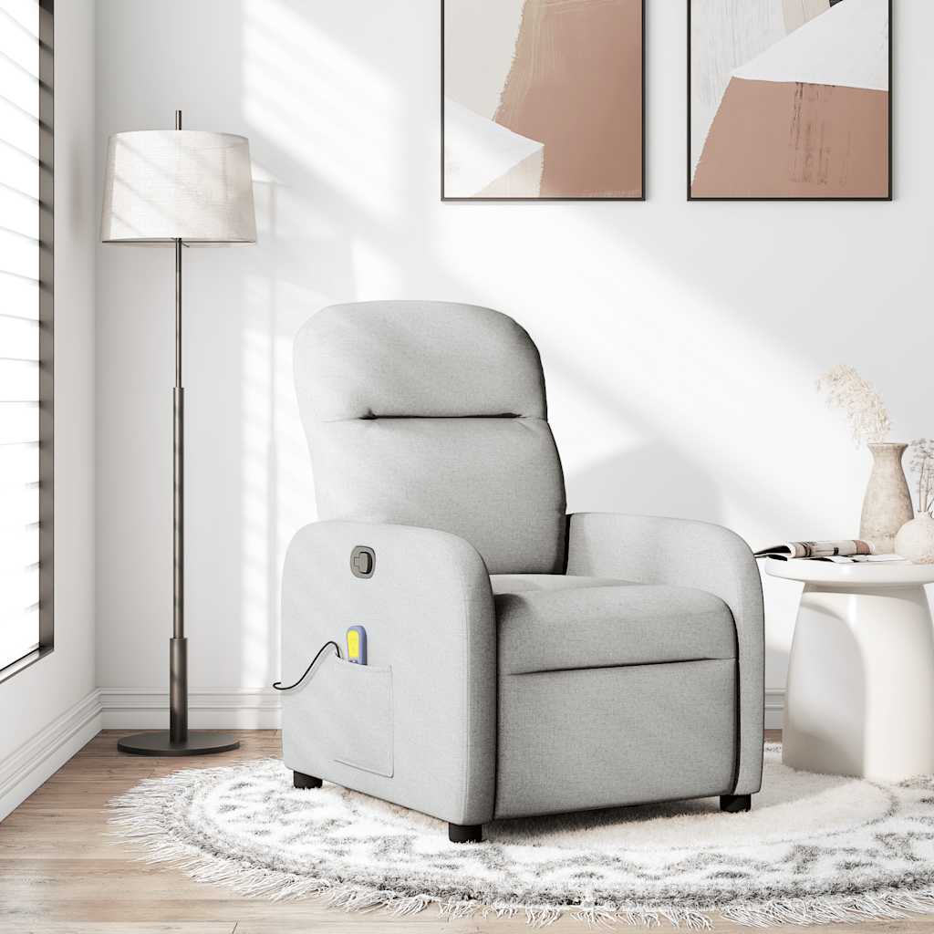 Vidaxl massagestoel verstelbaar stof wolk grijs