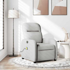 Vidaxl massagestoel verstelbaar stof wolk grijs