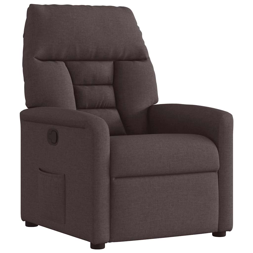 Vidaxl fauteuil verstelbaar stof donkerbruin
