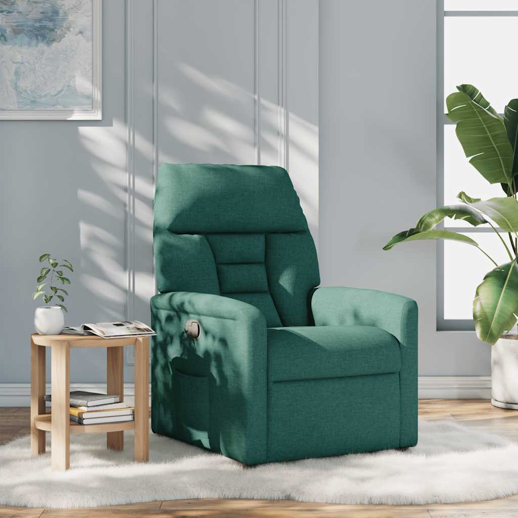 Vidaxl fauteuil verstelbaar stof donkergroen
